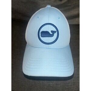 Vineyard Vines Whale Dot Performance Trucker Hat in Light Blue